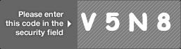 captcha code for visual authentication  letter V number 5 letter N number 8