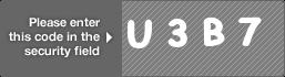 captcha code for visual authentication  letter U number 3 letter B number 7
