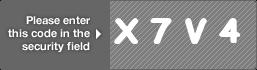 captcha code for visual authentication  letter X number 7 letter V number 4
