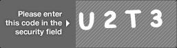 captcha code for visual authentication  letter U number 2 letter T number 3