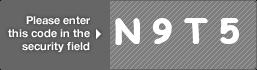 captcha code for visual authentication  letter N number 9 letter T number 5