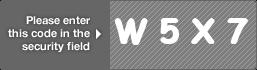 captcha code for visual authentication  letter W number 5 letter X number 7