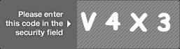 captcha code for visual authentication  letter V number 4 letter X number 3