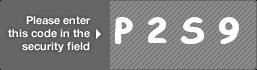 captcha code for visual authentication  letter P number 2 letter S number 9
