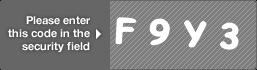 captcha code for visual authentication  letter F number 9 letter Y number 3