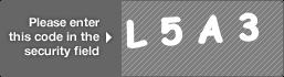captcha code for visual authentication  letter L number 5 letter A number 3