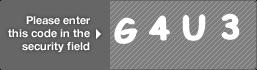 captcha code for visual authentication  letter G number 4 letter U number 3
