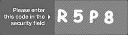 captcha code for visual authentication  letter R number 5 letter P number 8