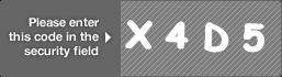 captcha code for visual authentication  letter X number 4 letter D number 5
