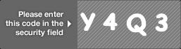 captcha code for visual authentication  letter Y number 4 letter Q number 3