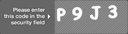 captcha code for visual authentication  letter P number 9 letter J number 3