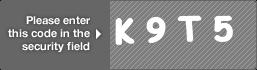 captcha code for visual authentication  letter K number 9 letter T number 5