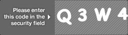 captcha code for visual authentication  letter Q number 3 letter W number 4