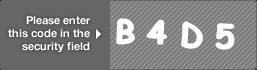 captcha code for visual authentication  letter B number 4 letter D number 5