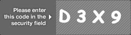 captcha code for visual authentication  letter D number 3 letter X number 9